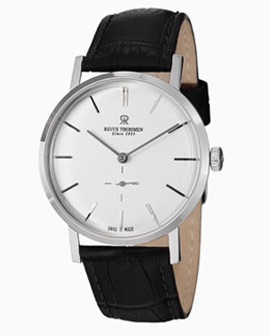 Men's Watch with White Face and Black Band